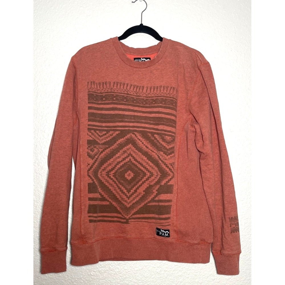 P.A.M Peaks & Mini Sweatshirt Pullover  Medium French Terry Aztec Double Graphic
